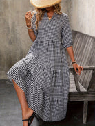 CHYNA™ | Plaid Midi Dress - ENVI