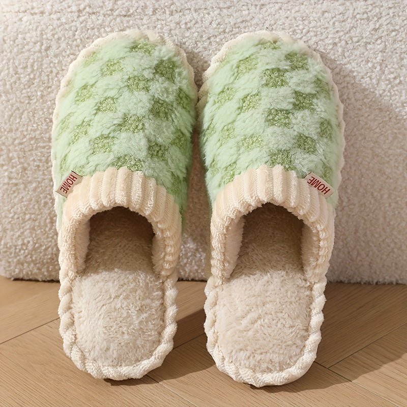 Cozy Winter Fuzzy Slippers - Soft, Warm, and Comfortable Closed - Toe Shoes for Indoor Bedroom Use - Plush Slip - On Design with Gentle Grip Sole - ENVI