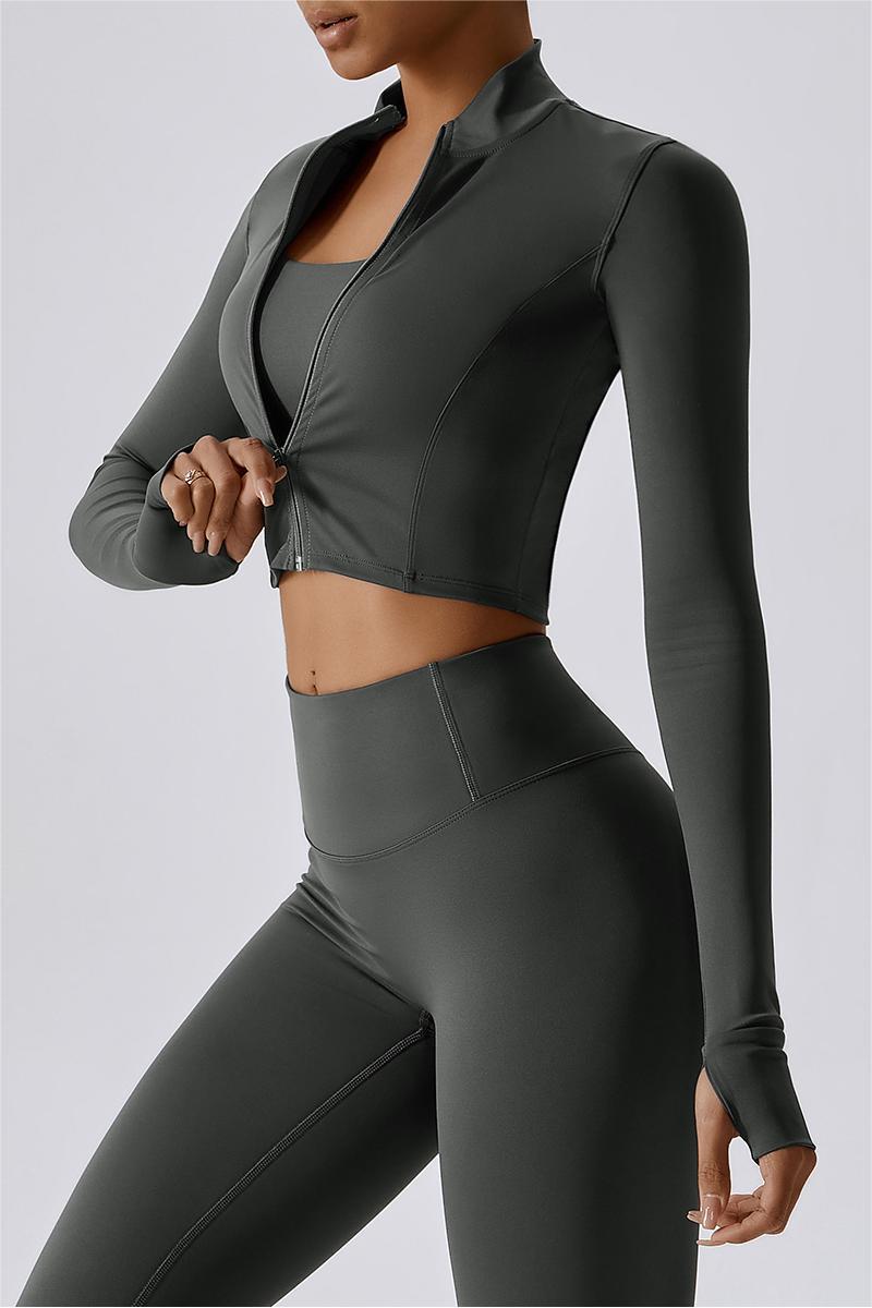 Cropped Long Sleeve Track Jacket - ENVI