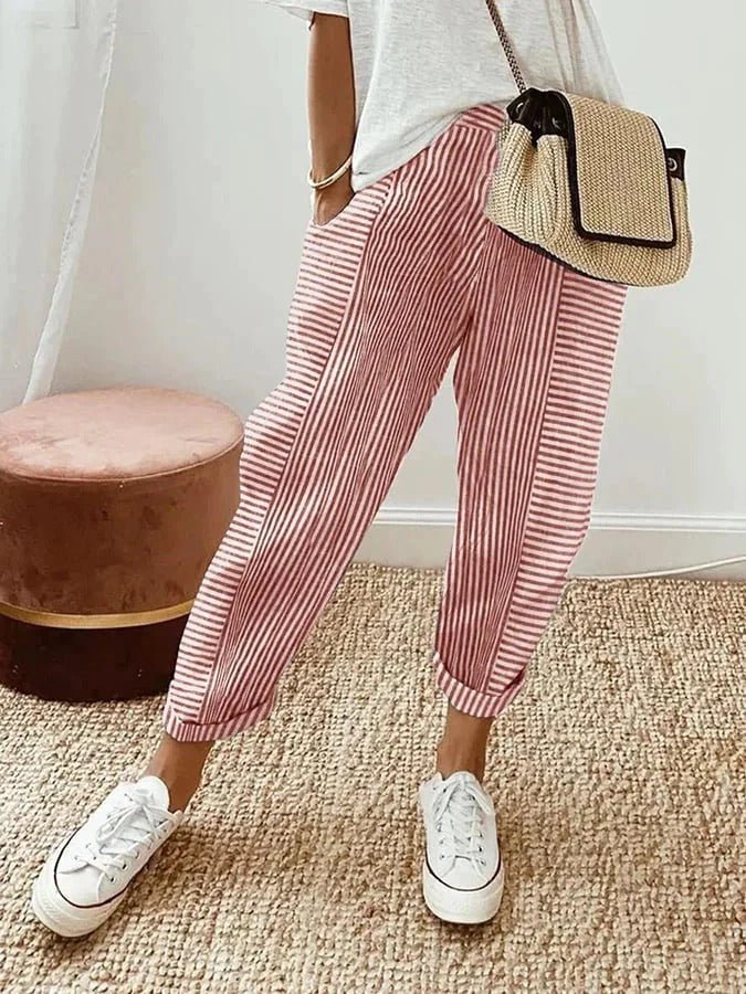 Lore™ Striped Cotton Trousers - ENVI