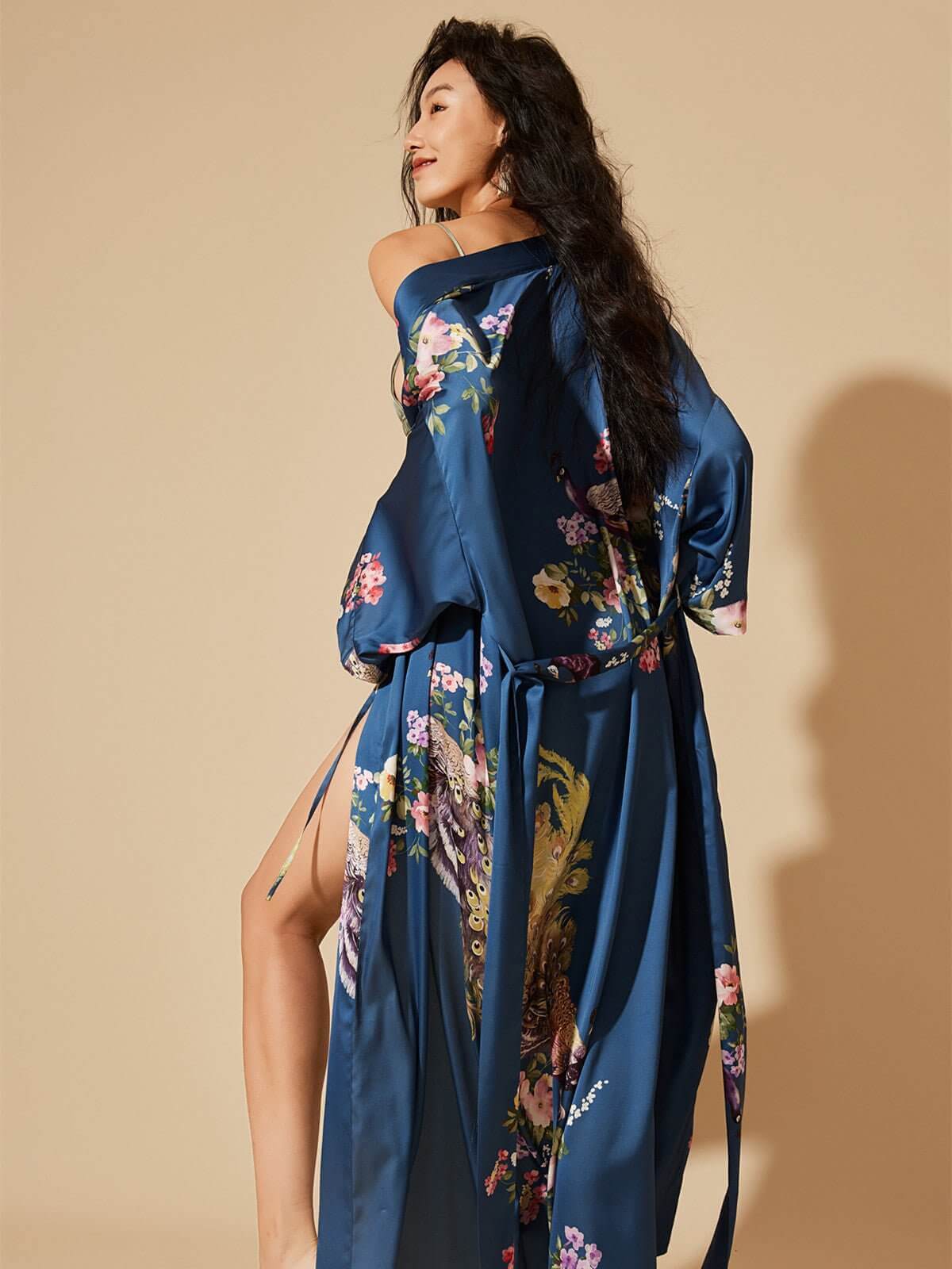 Peacock Blue Kimono Robe - ENVI