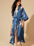 Peacock Blue Kimono Robe - ENVI