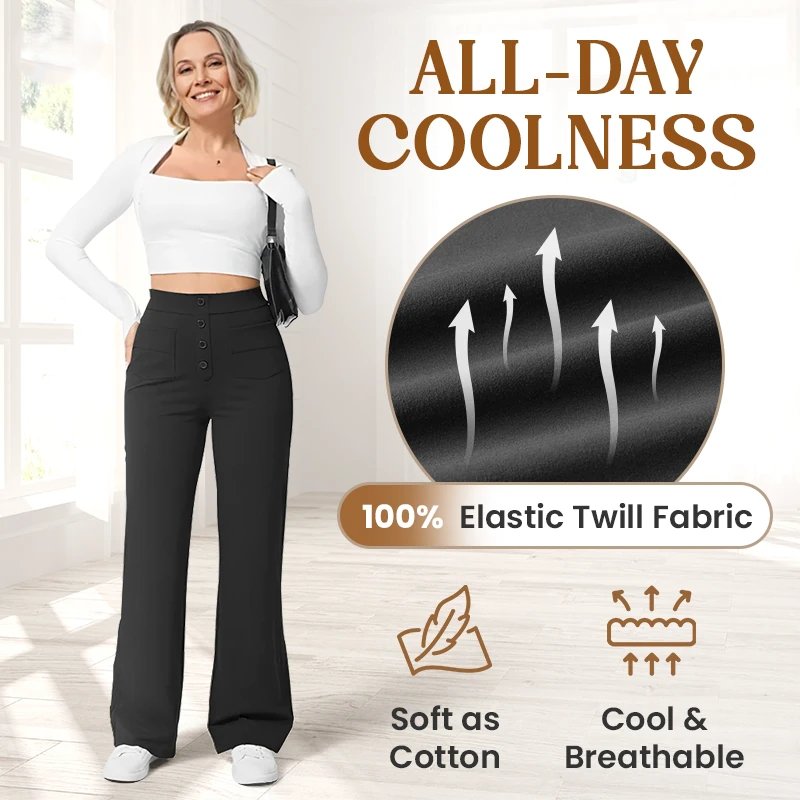 Ria™ | High Waist Stretch Casual Pants - ENVI