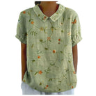 ROBINA™ | Bird Pattern Printed Women's Casual Cotton And Linen Shirt - ENVI