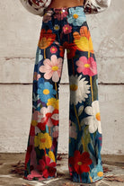 Women's Floral Print Casual Wide Leg Pants - ENVI