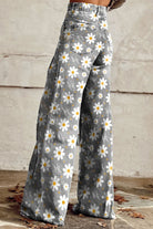 Women's Flower Print Casual Wide Leg Pants - ENVI