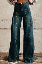 Women's Star Print Casual Wide Leg Pants - ENVI