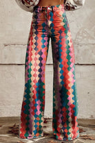 Women's Striking Geometric Print Casual Wide Leg Pants - ENVI