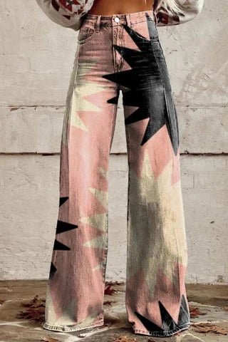 Women's Thunder Strike Print Casual Wide Leg Pants - ENVI