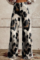 Women's Wild Spots Print Casual Wide Leg Pants - ENVI